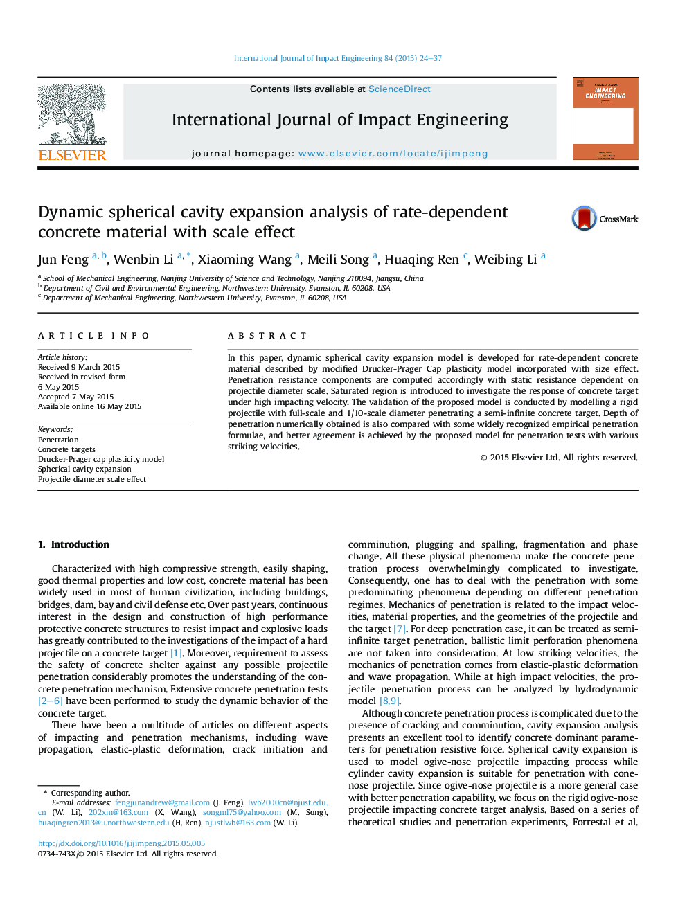 Dynamic spherical cavity expansion analysis of rate-dependent concrete material with scale effect