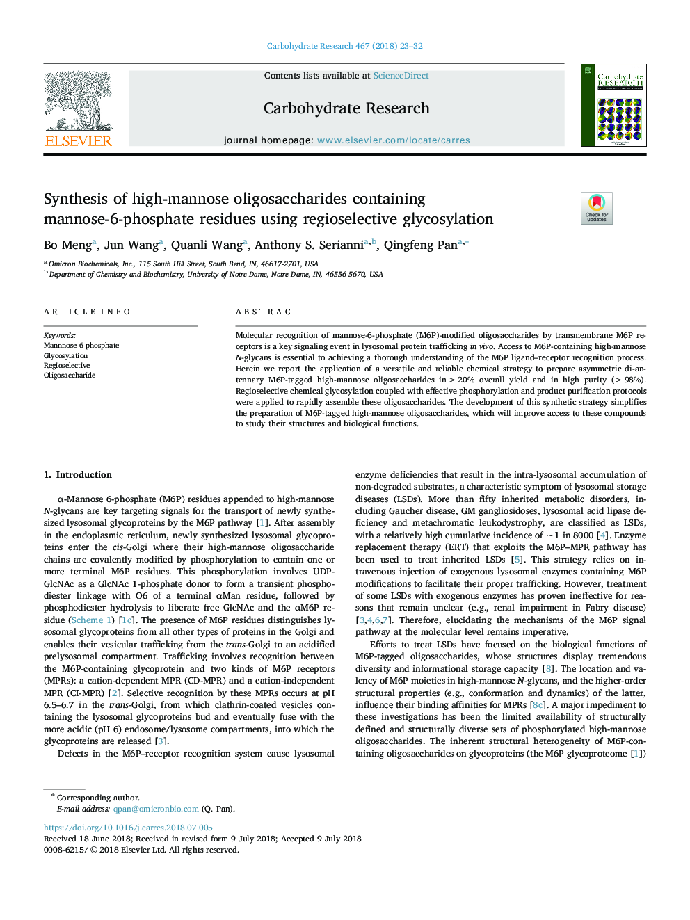 Synthesis of high-mannose oligosaccharides containing mannose-6-phosphate residues using regioselective glycosylation