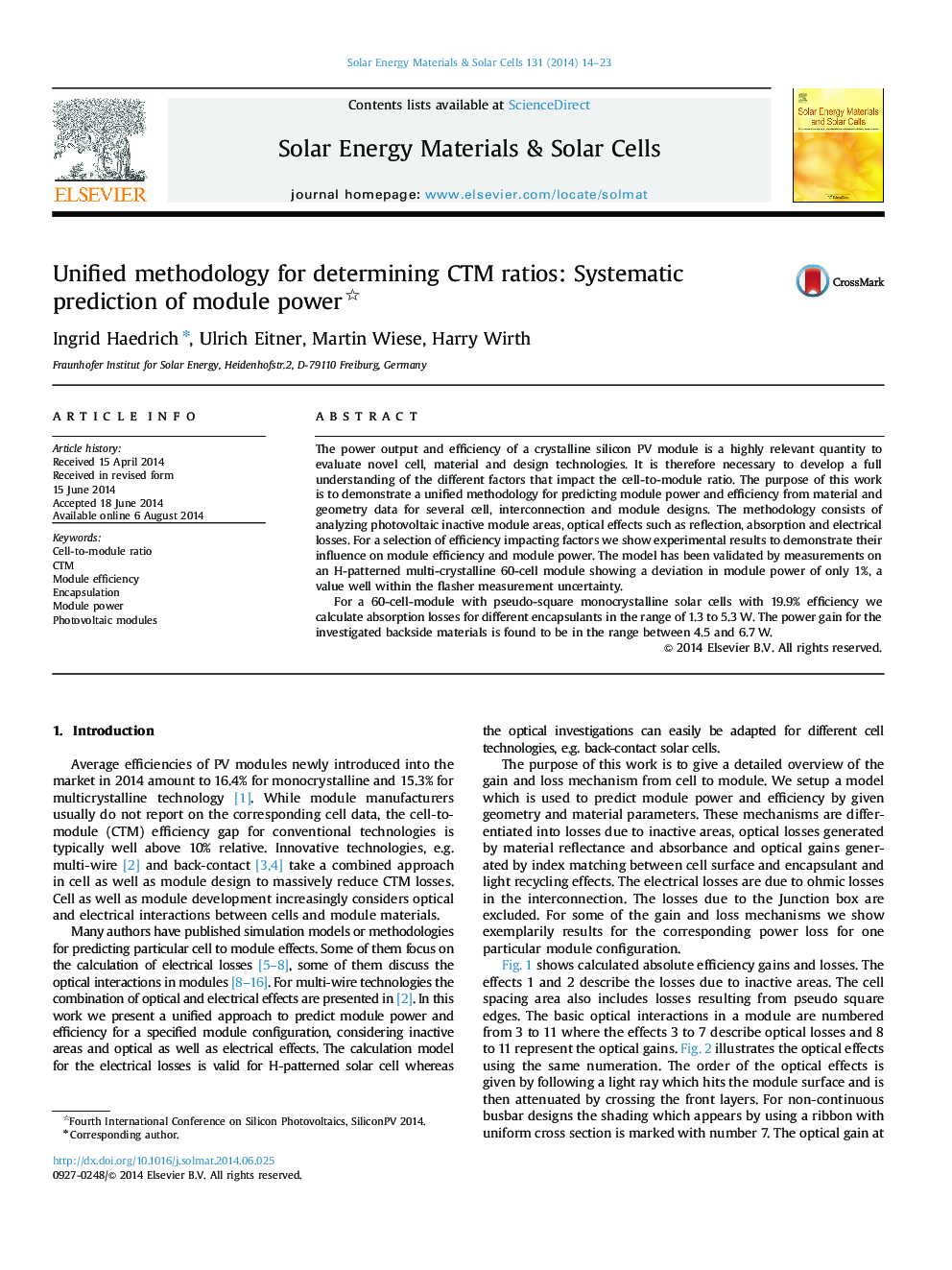 Unified methodology for determining CTM ratios: Systematic prediction of module power 