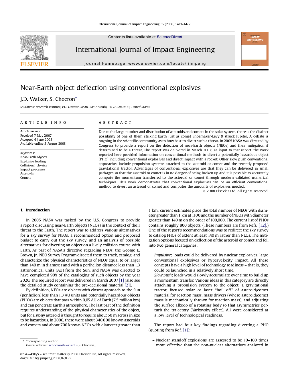 Near-Earth object deflection using conventional explosives