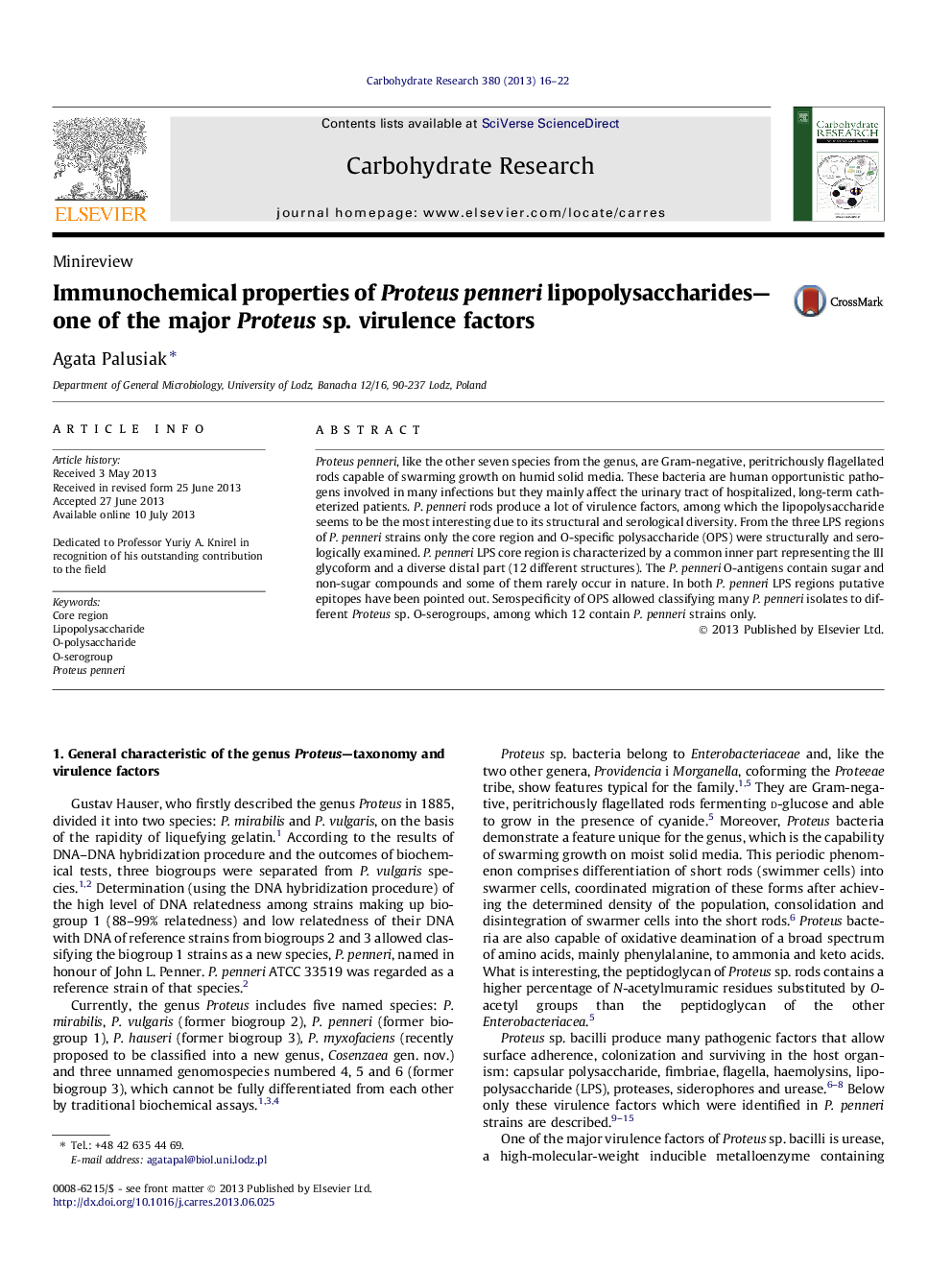 Immunochemical properties of Proteus penneri lipopolysaccharides-one of the major Proteus sp. virulence factors