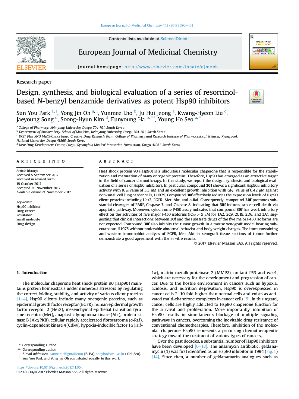 Design, synthesis, and biological evaluation of a series of resorcinol-based N-benzyl benzamide derivatives as potent Hsp90 inhibitors