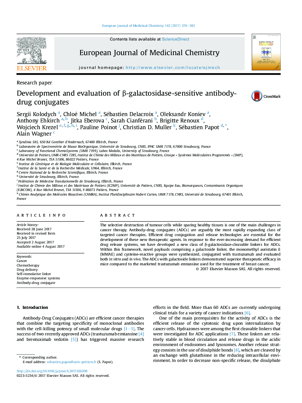 Development and evaluation of Î²-galactosidase-sensitive antibody-drug conjugates