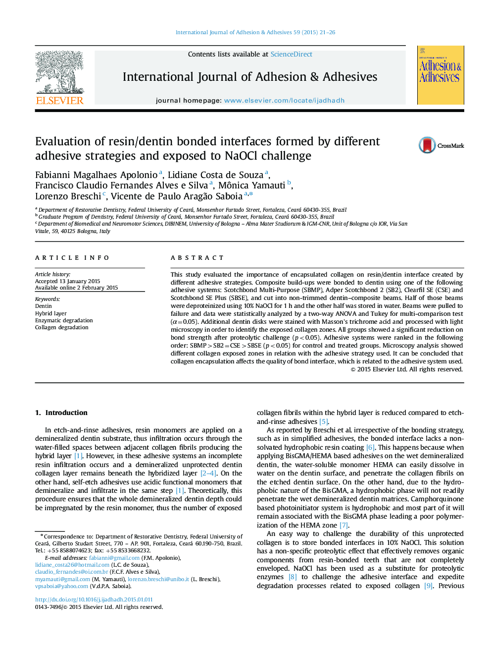 Evaluation of resin/dentin bonded interfaces formed by different adhesive strategies and exposed to NaOCl challenge