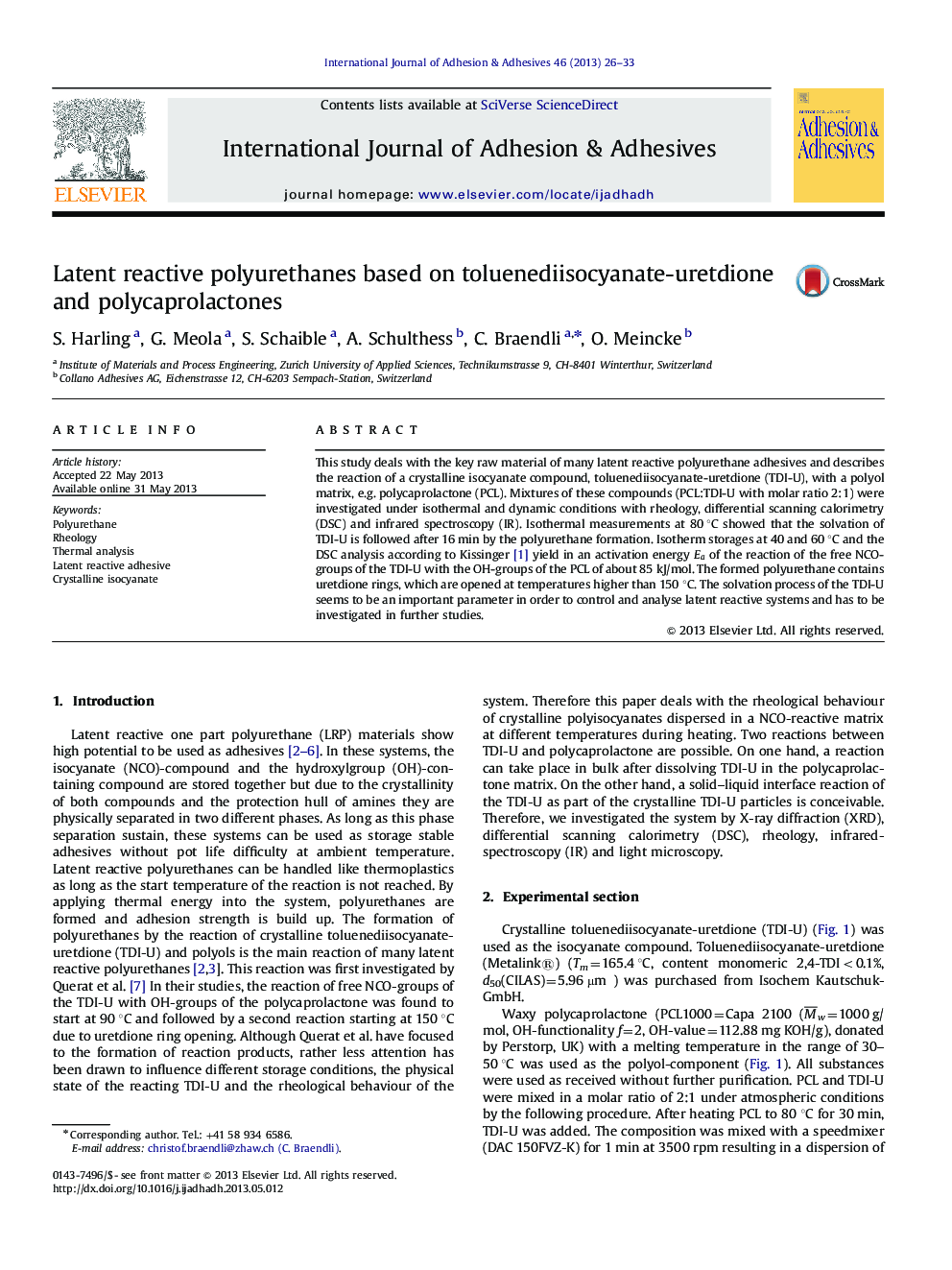 Latent reactive polyurethanes based on toluenediisocyanate-uretdione and polycaprolactones