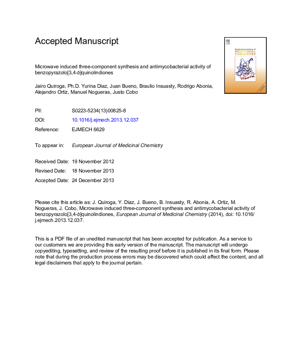 Microwave induced three-component synthesis and antimycobacterial activity of benzopyrazolo[3,4-b]quinolindiones