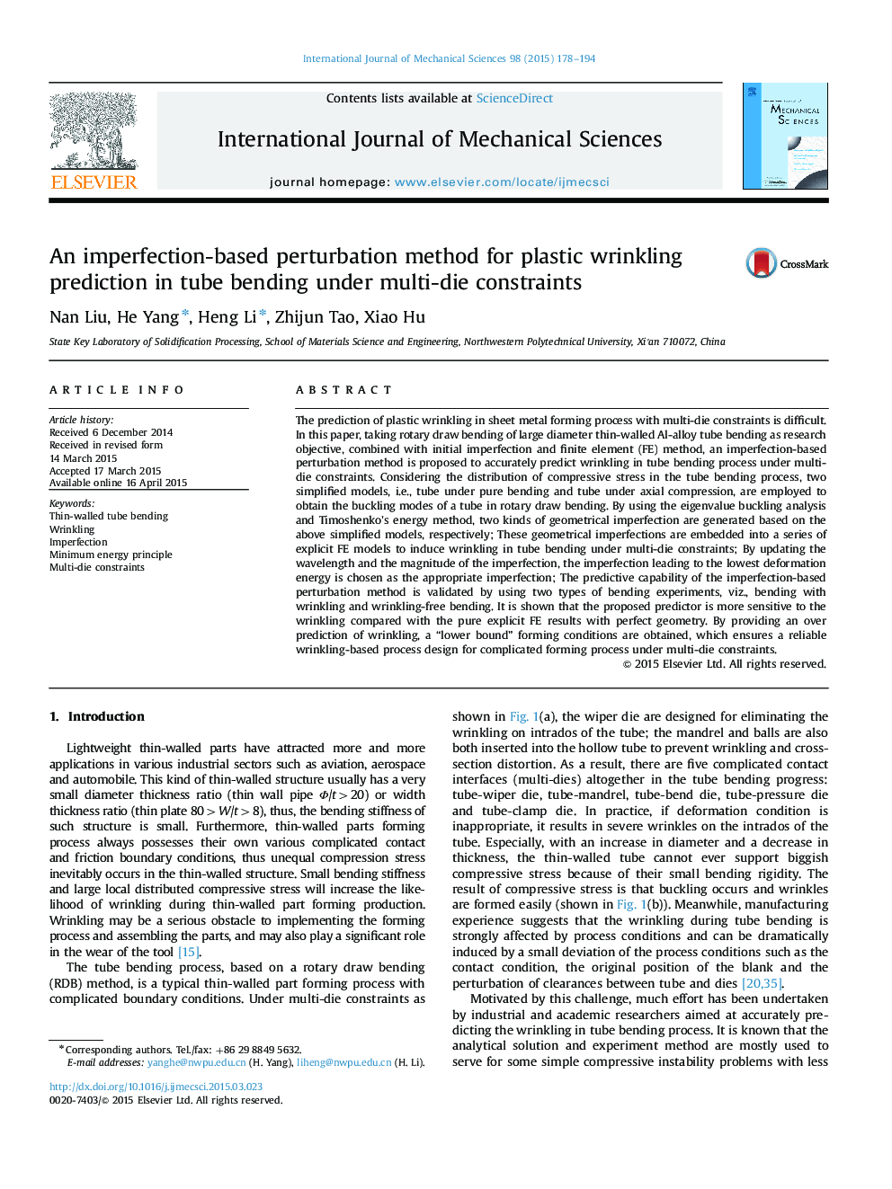 An imperfection-based perturbation method for plastic wrinkling prediction in tube bending under multi-die constraints