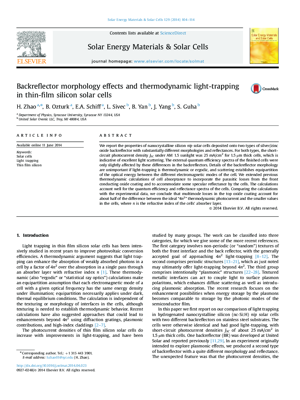 Backreflector morphology effects and thermodynamic light-trapping in thin-film silicon solar cells