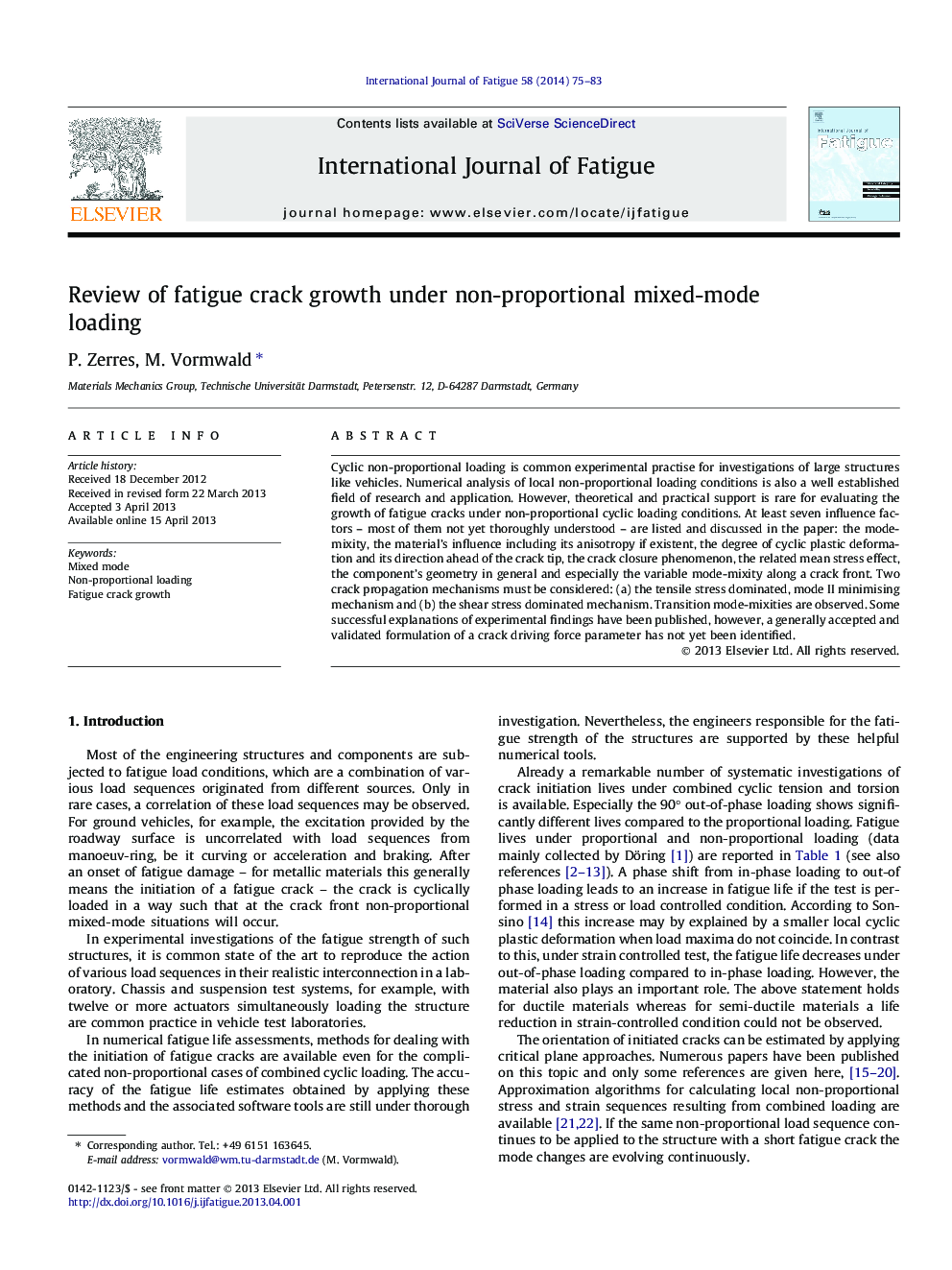 Review of fatigue crack growth under non-proportional mixed-mode loading