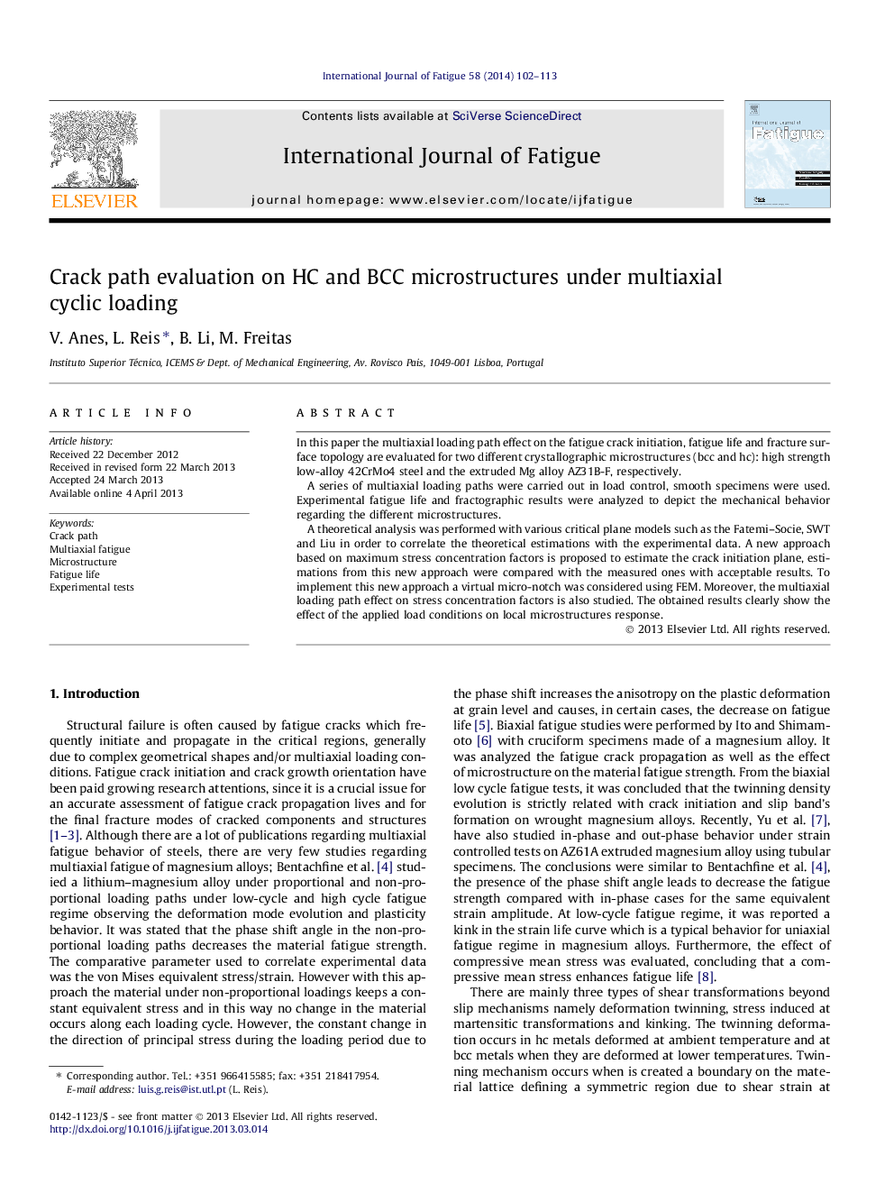 Crack path evaluation on HC and BCC microstructures under multiaxial cyclic loading