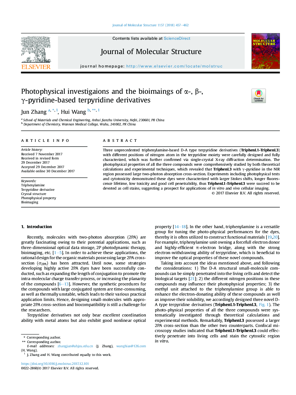 Photophysical investigaions and the bioimaings of Î±-, Î²-, Î³-pyridine-based terpyridine derivatives