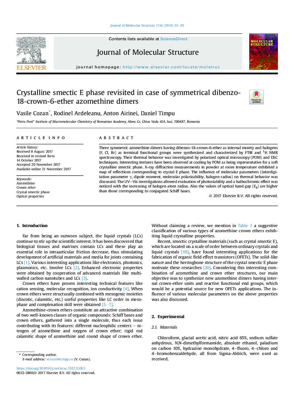 Crystalline smectic E phase revisited in case of symmetrical dibenzo-18-crown-6-ether azomethine dimers