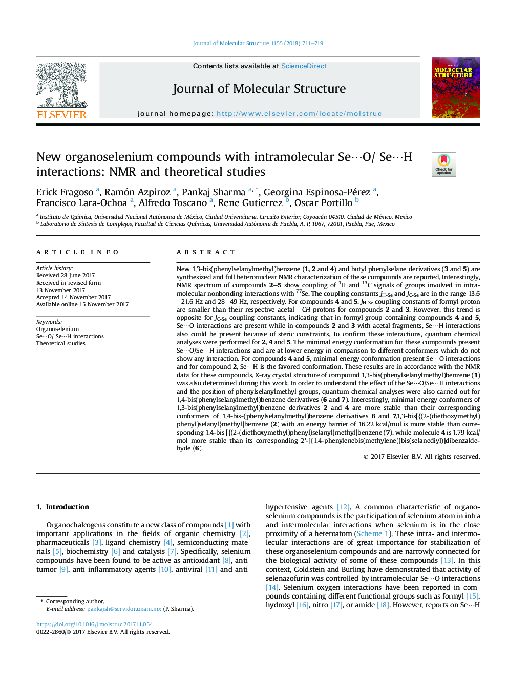 New organoselenium compounds with intramolecular Seâ¯O/ Seâ¯H interactions: NMR and theoretical studies