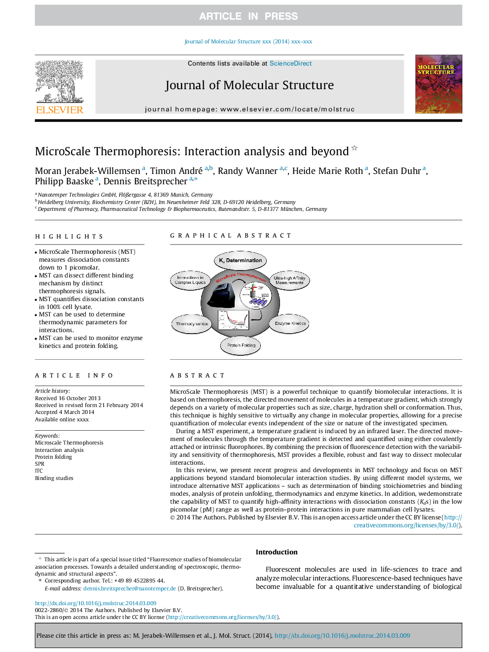 MicroScale Thermophoresis: Interaction analysis and beyond