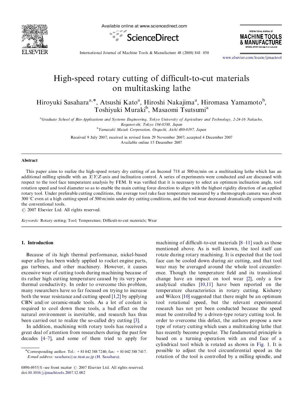 High-speed rotary cutting of difficult-to-cut materials on multitasking lathe