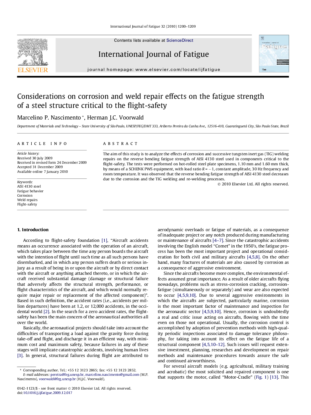 Considerations on corrosion and weld repair effects on the fatigue strength of a steel structure critical to the flight-safety