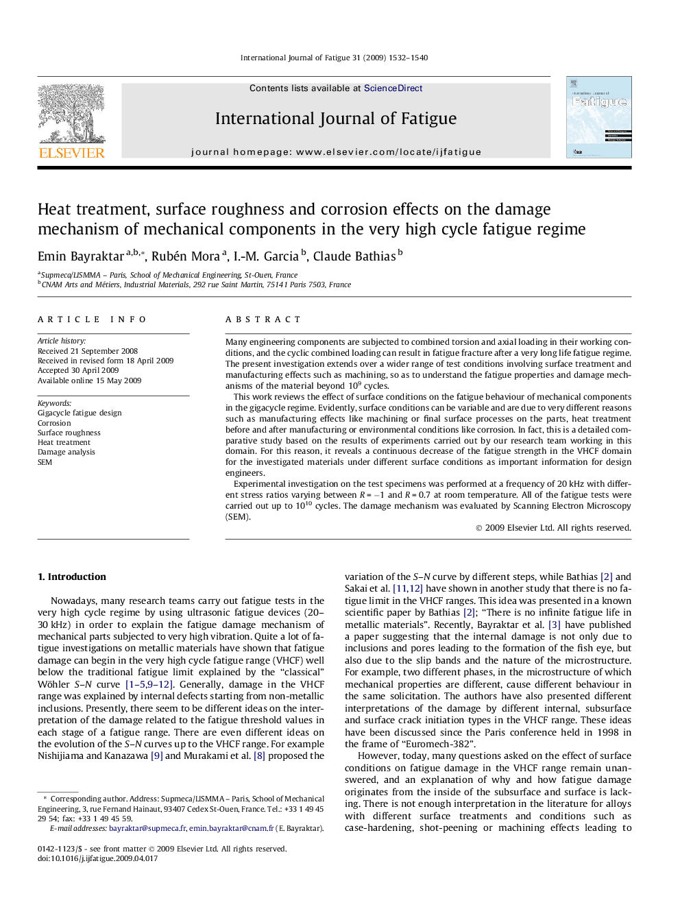 Heat treatment, surface roughness and corrosion effects on the damage mechanism of mechanical components in the very high cycle fatigue regime