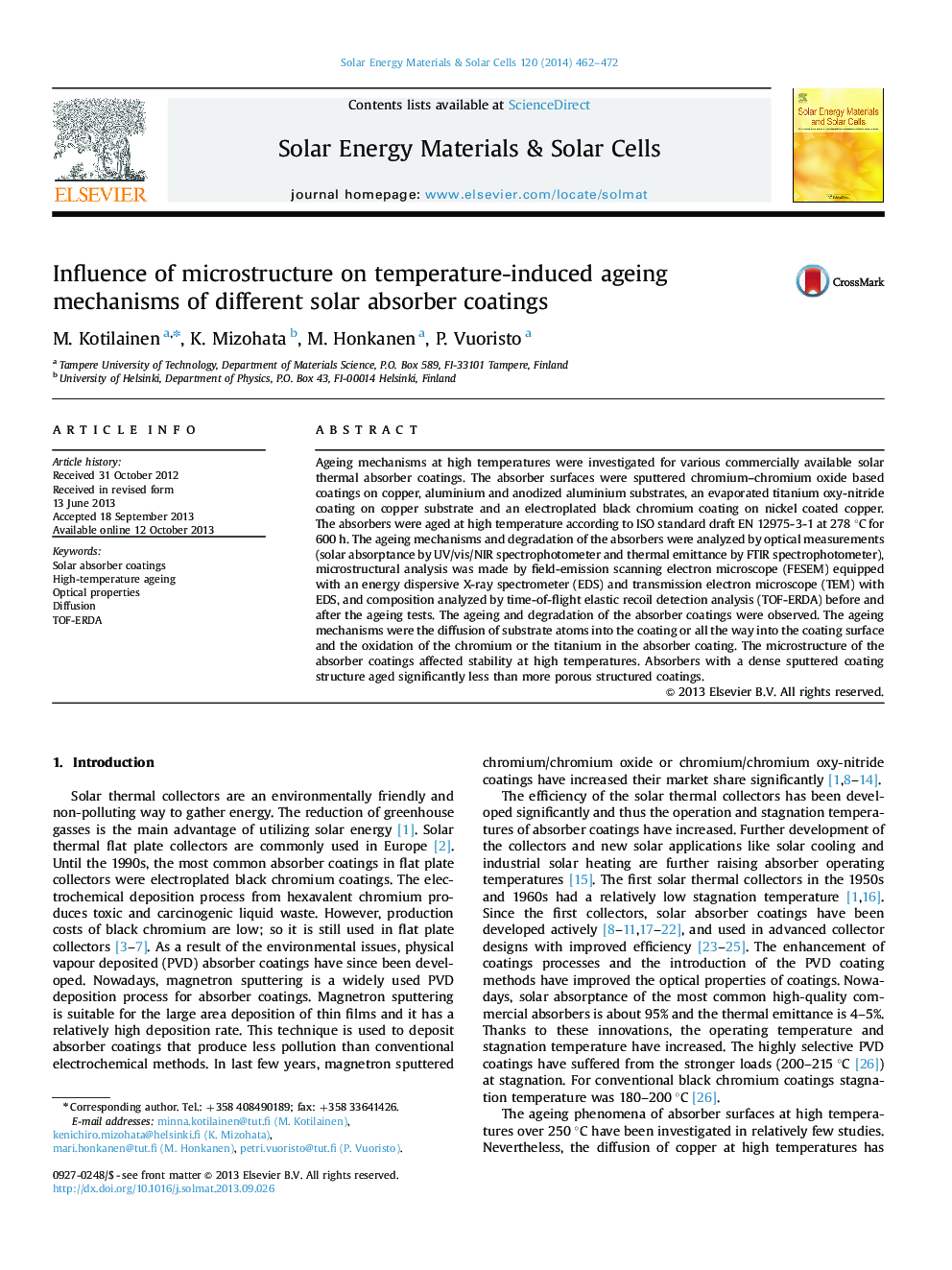 Influence of microstructure on temperature-induced ageing mechanisms of different solar absorber coatings