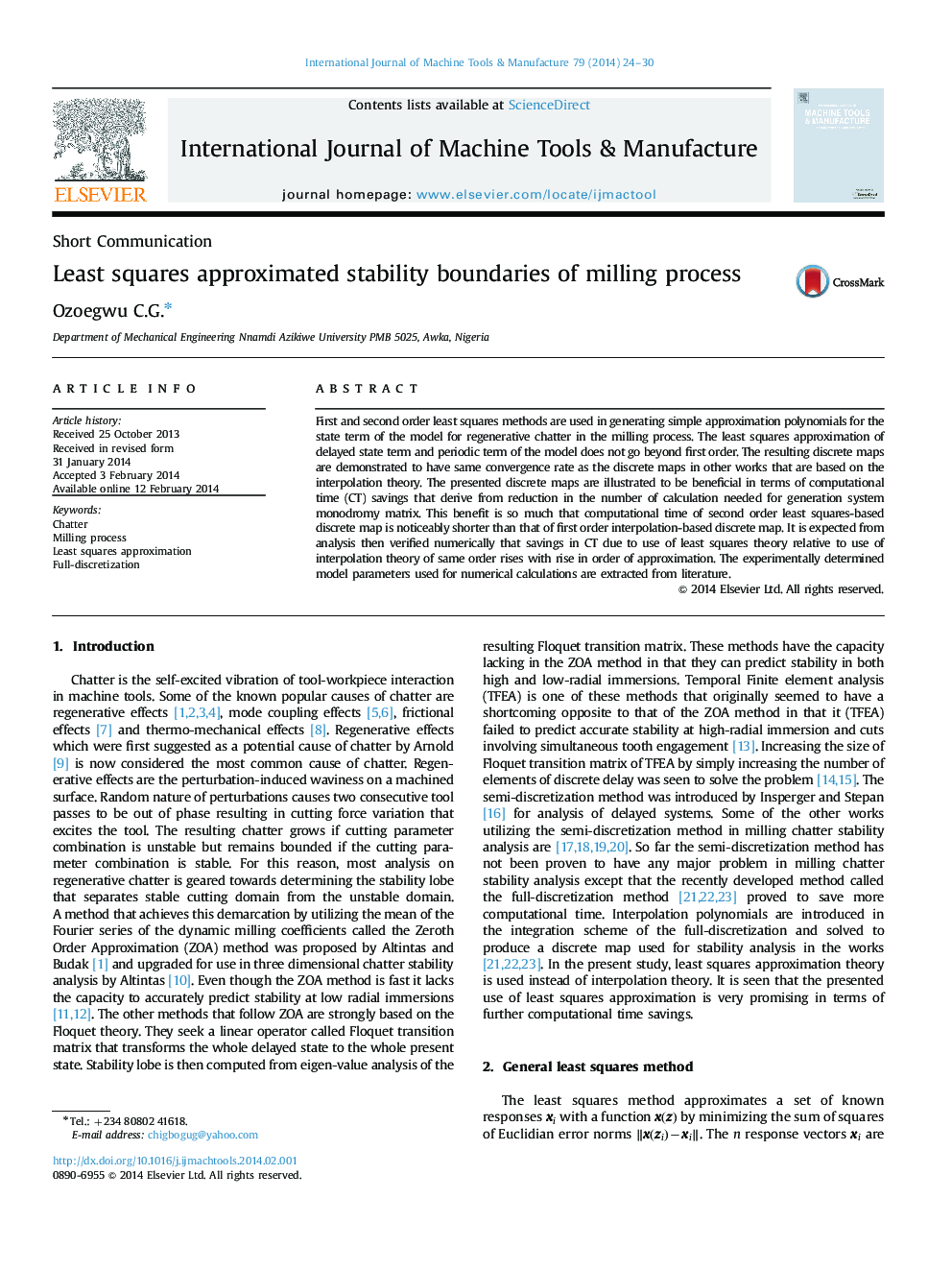 Least squares approximated stability boundaries of milling process