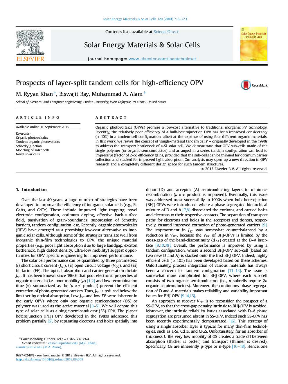 Prospects of layer-split tandem cells for high-efficiency OPV