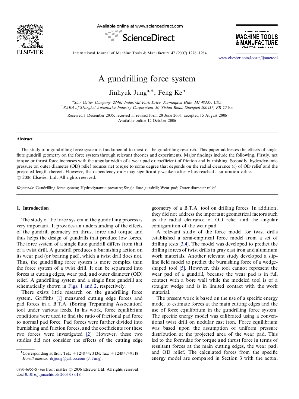 A gundrilling force system