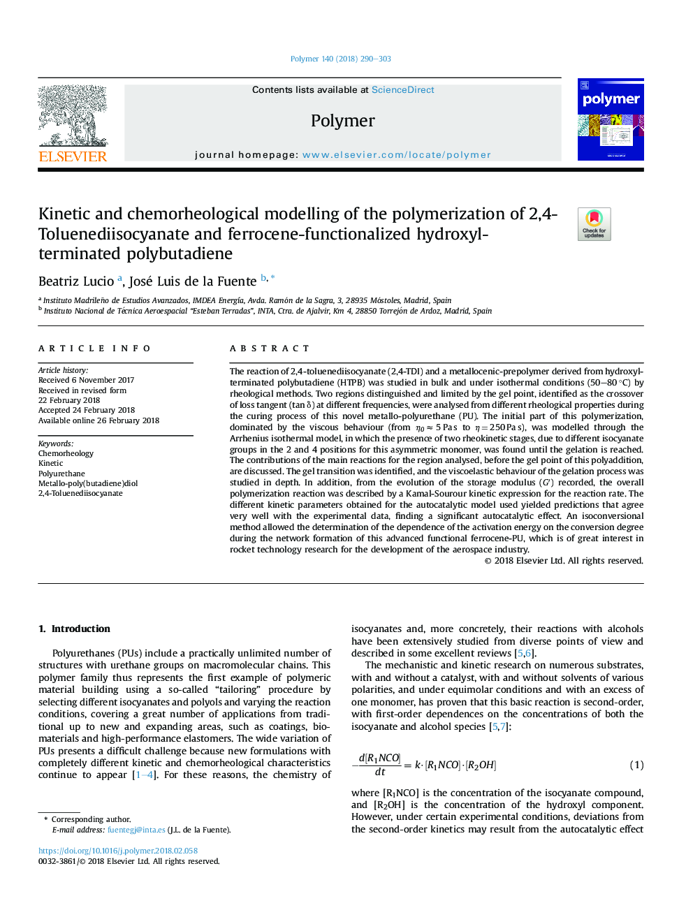 مدلسازی سینتیک و شیمی درمانی پلیمریزاسیون پلی اتیلن 2،4-تولویدیدسیوسیانات و پلی اتیلن فسفات پلی اتیلن 
