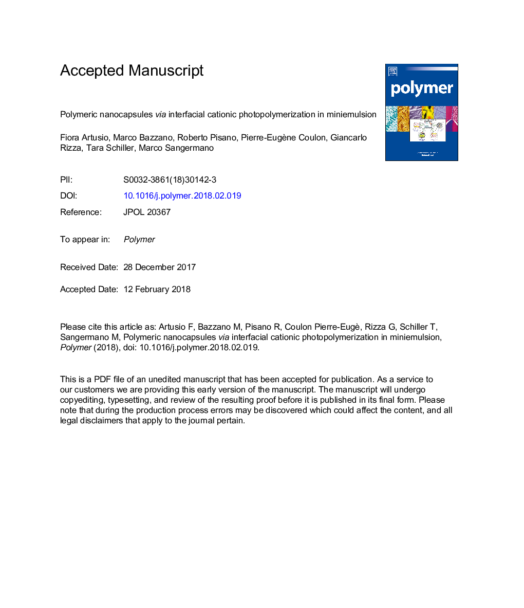 نانوکپسول های پلیمری با استفاده از فوم پلیمریسیون کاتیونی بین دو طرف در معادله استخوانی 