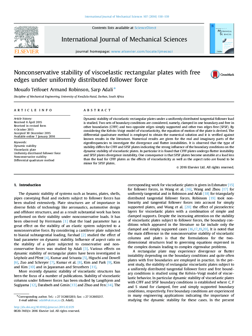 Nonconservative stability of viscoelastic rectangular plates with free edges under uniformly distributed follower force