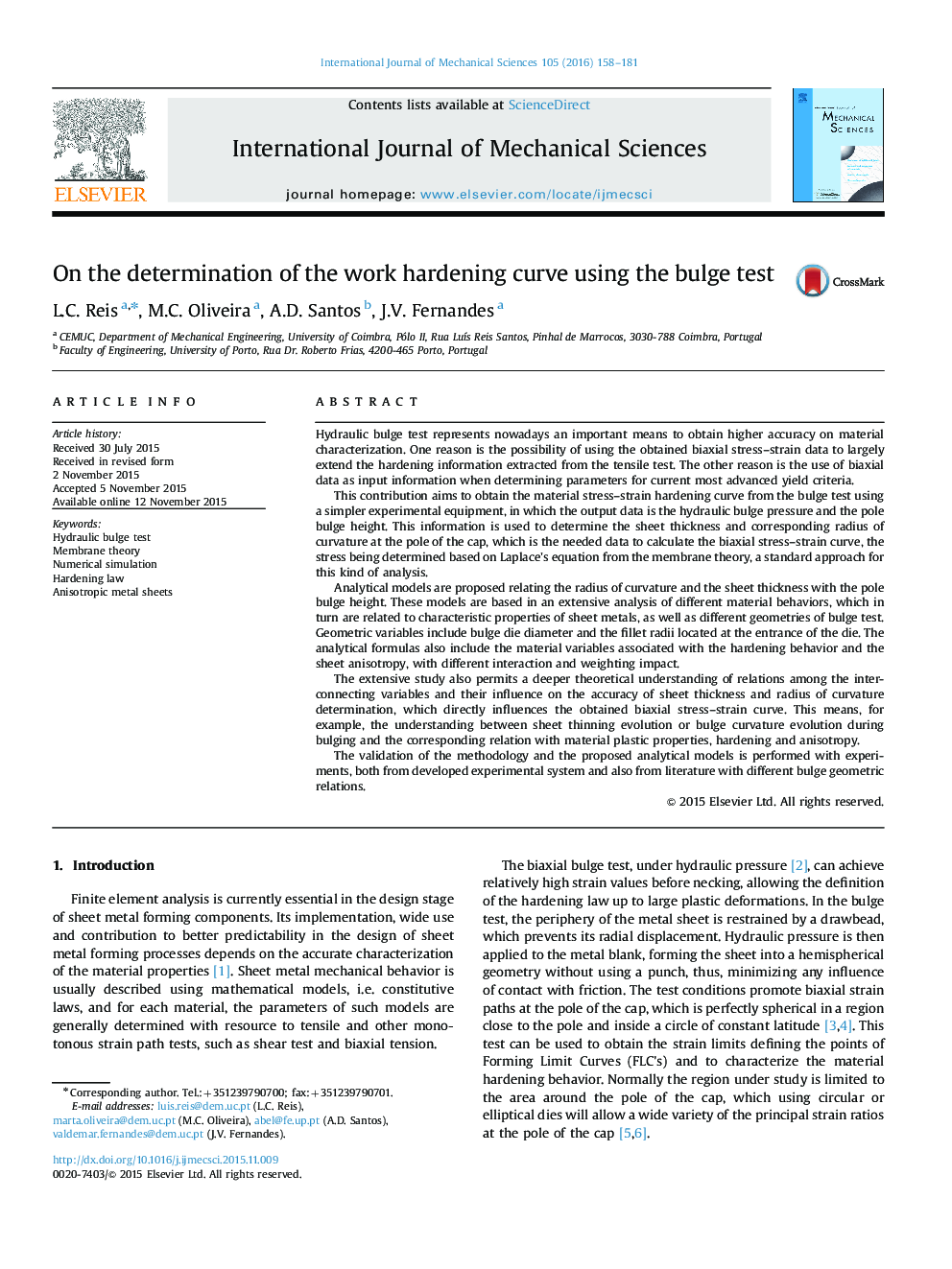 On the determination of the work hardening curve using the bulge test