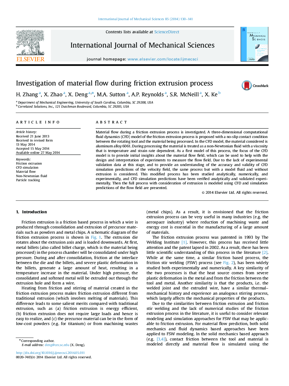 Investigation of material flow during friction extrusion process