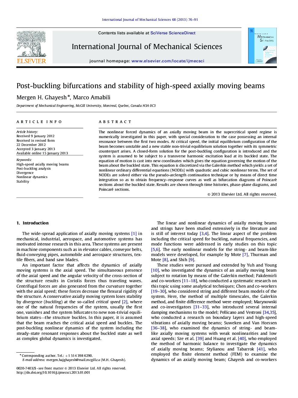 Post-buckling bifurcations and stability of high-speed axially moving beams