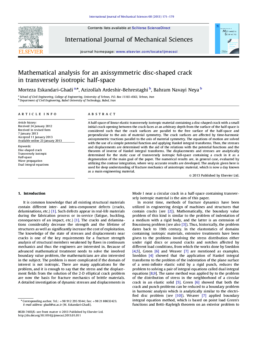 Mathematical analysis for an axissymmetric disc-shaped crack in transversely isotropic half-space