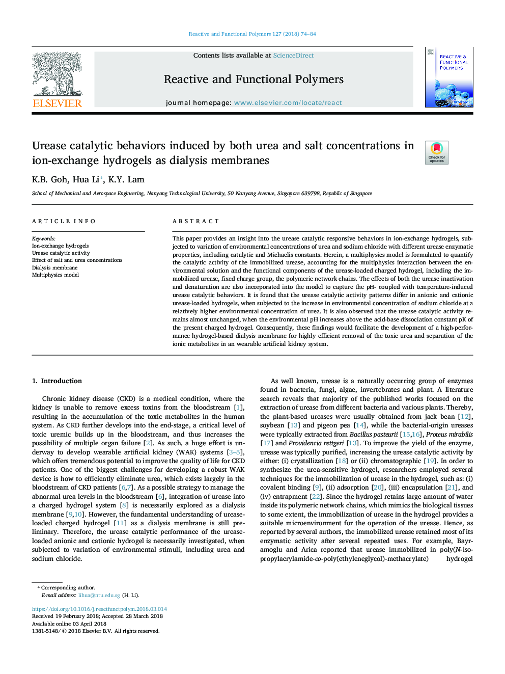 Urease catalytic behaviors induced by both urea and salt concentrations in ion-exchange hydrogels as dialysis membranes