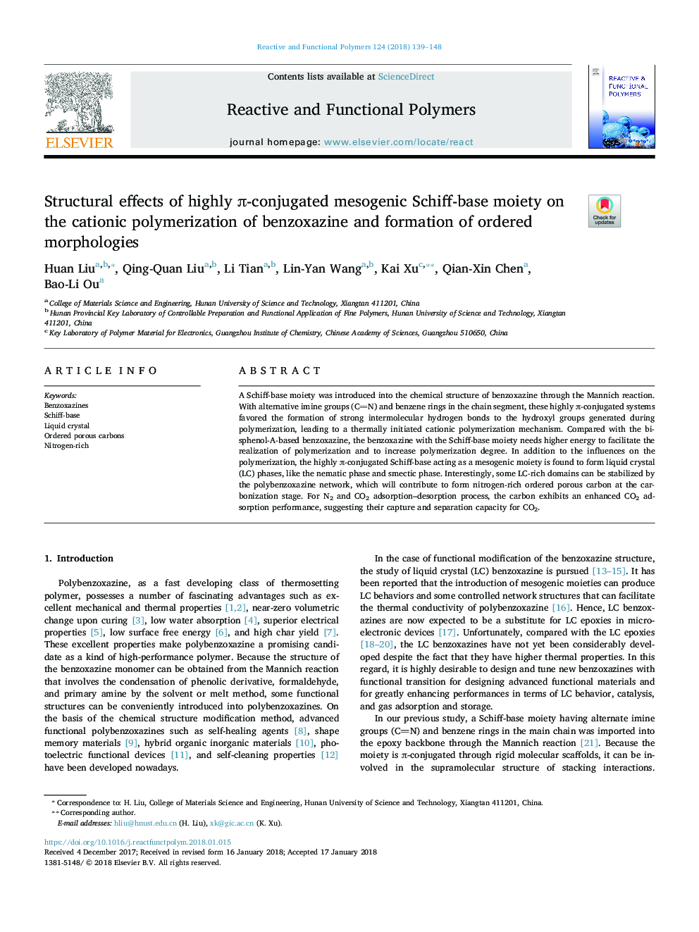 Structural Effects Of Highly I Conjugated Mesogenic Schiff Base Moiety On The Cationic Polymerization Of