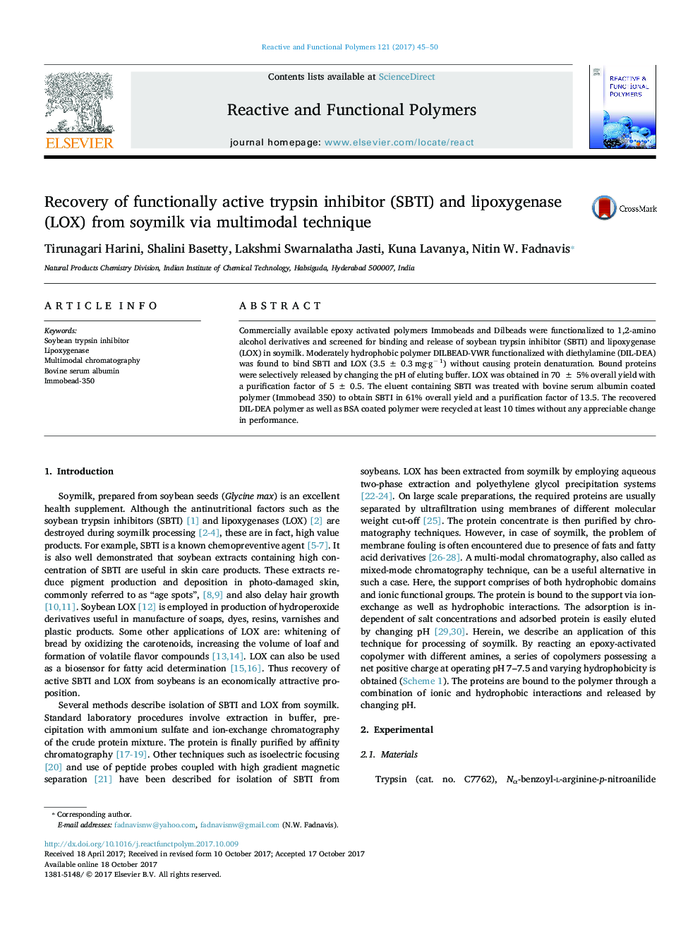 Recovery of functionally active trypsin inhibitor (SBTI) and lipoxygenase (LOX) from soymilk via multimodal technique