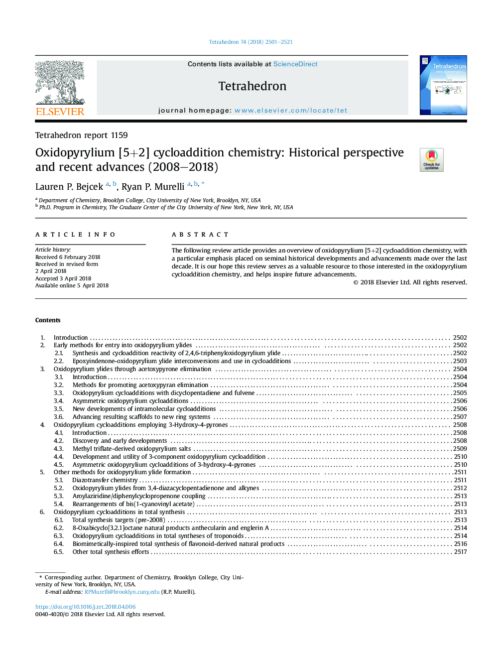 اکسیدوپیلیلیوم [5 + 2] شیمی سیکلوستون: دیدگاه تاریخی و پیشرفتهای اخیر (2008-2018) 