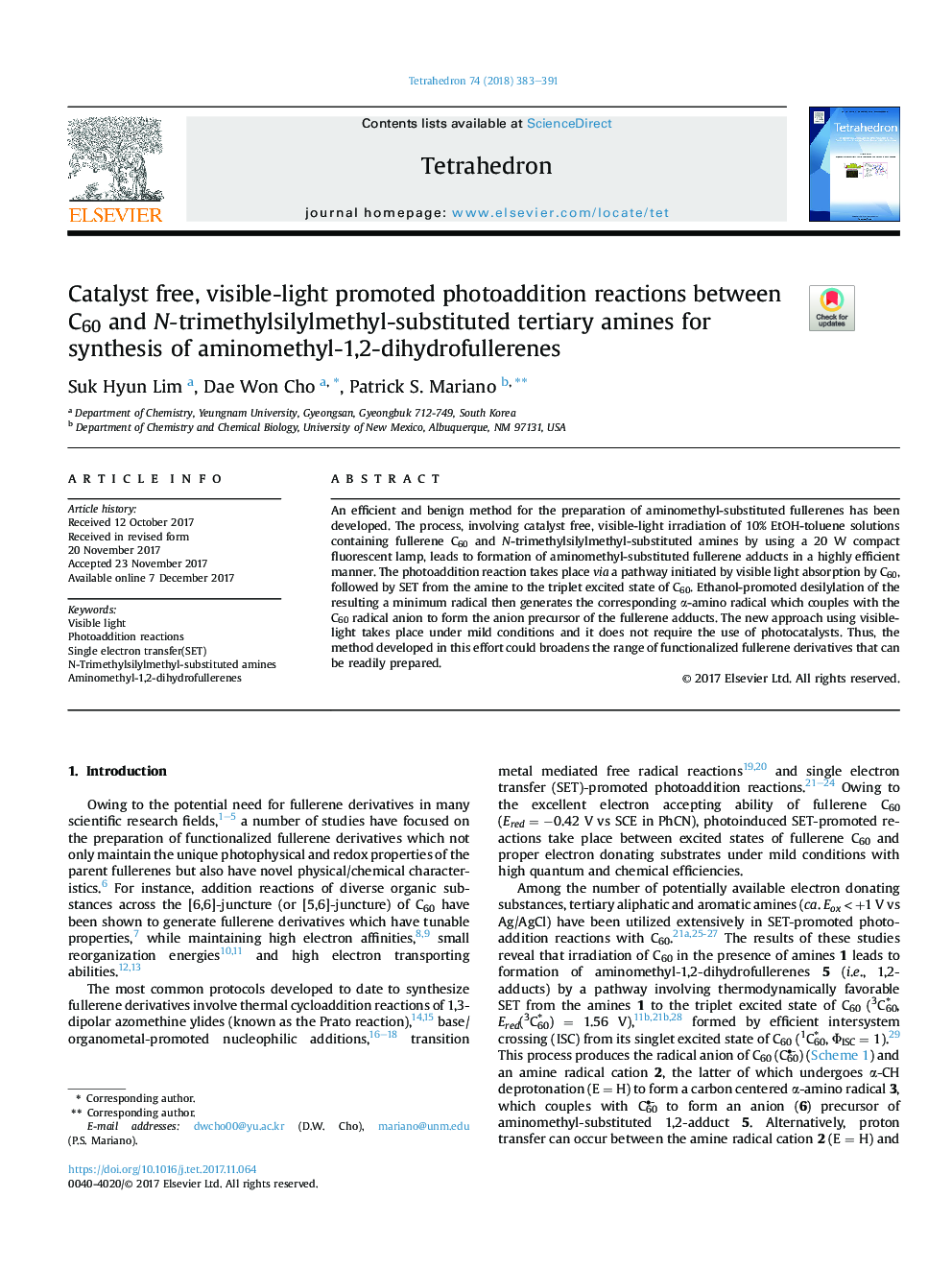 Catalyst free, visible-light promoted photoaddition reactions between C60 and N-trimethylsilylmethyl-substituted tertiary amines for synthesis of aminomethyl-1,2-dihydrofullerenes