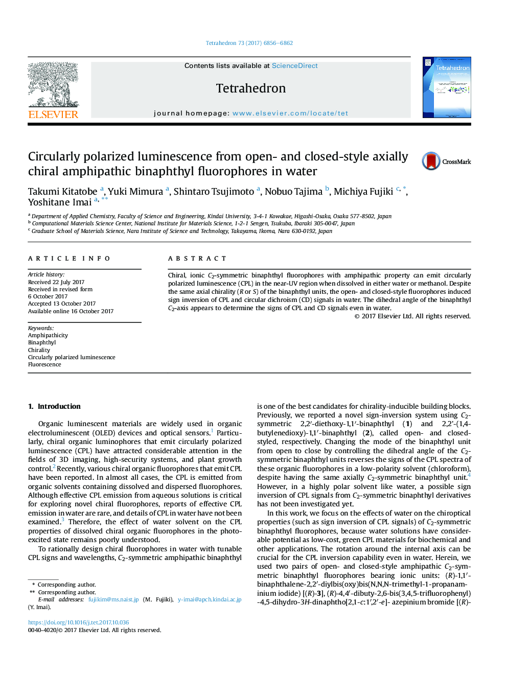 Circularly polarized luminescence from open- and closed-style axially chiral amphipathic binaphthyl fluorophores in water