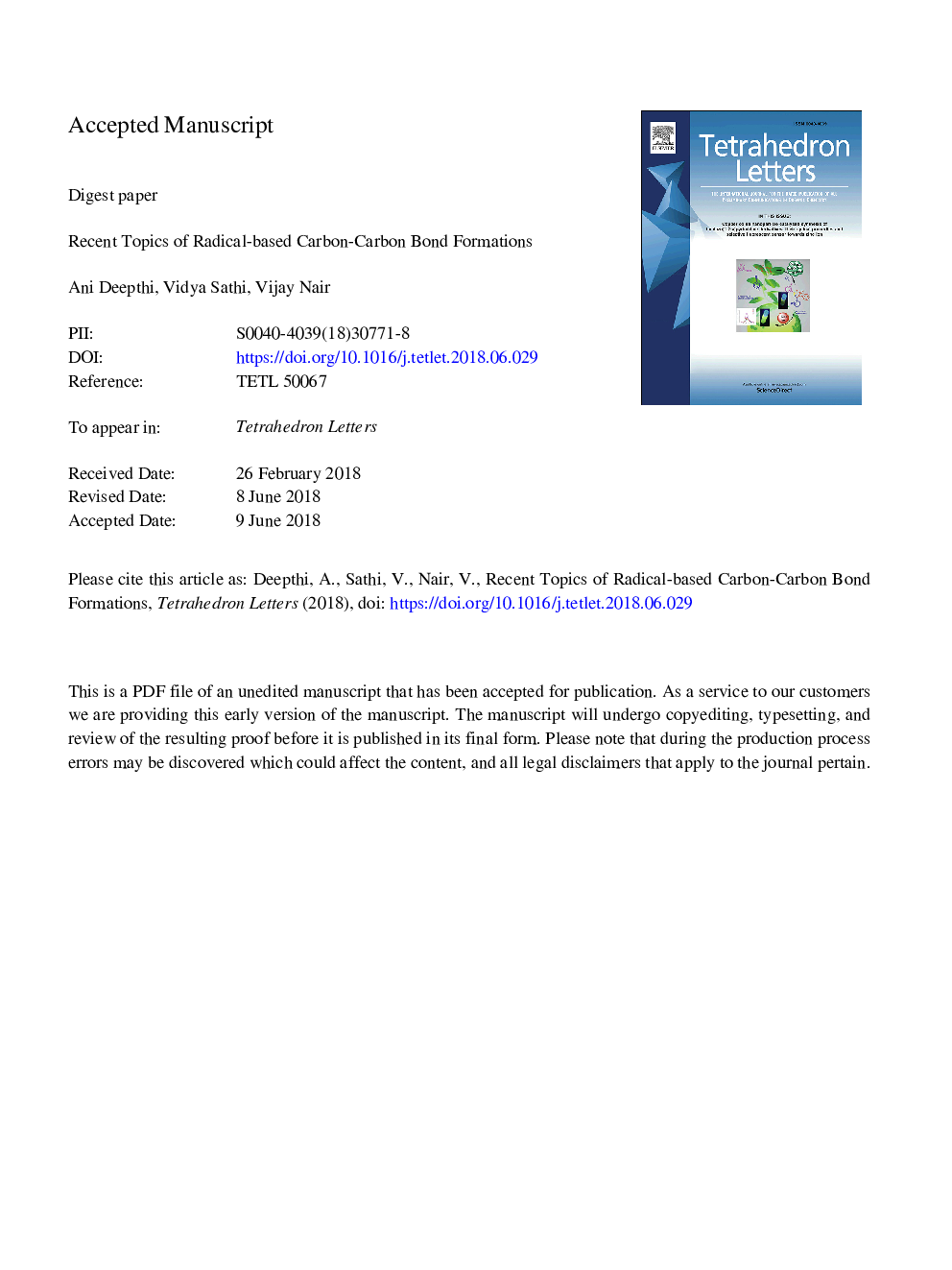 Recent topics of radical-based carbon-carbon bond formations