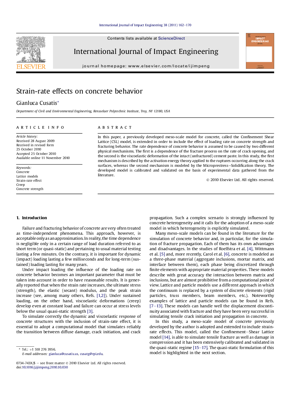 Strain-rate effects on concrete behavior