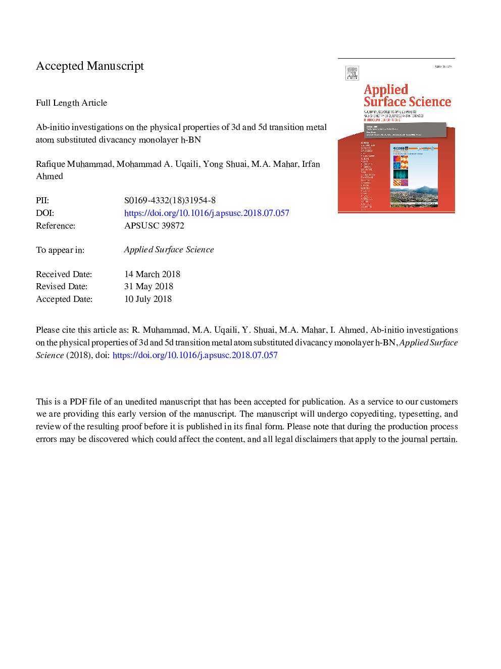 Ab-initio investigations on the physical properties of 3d and 5d transition metal atom substituted divacancy monolayer h-BN