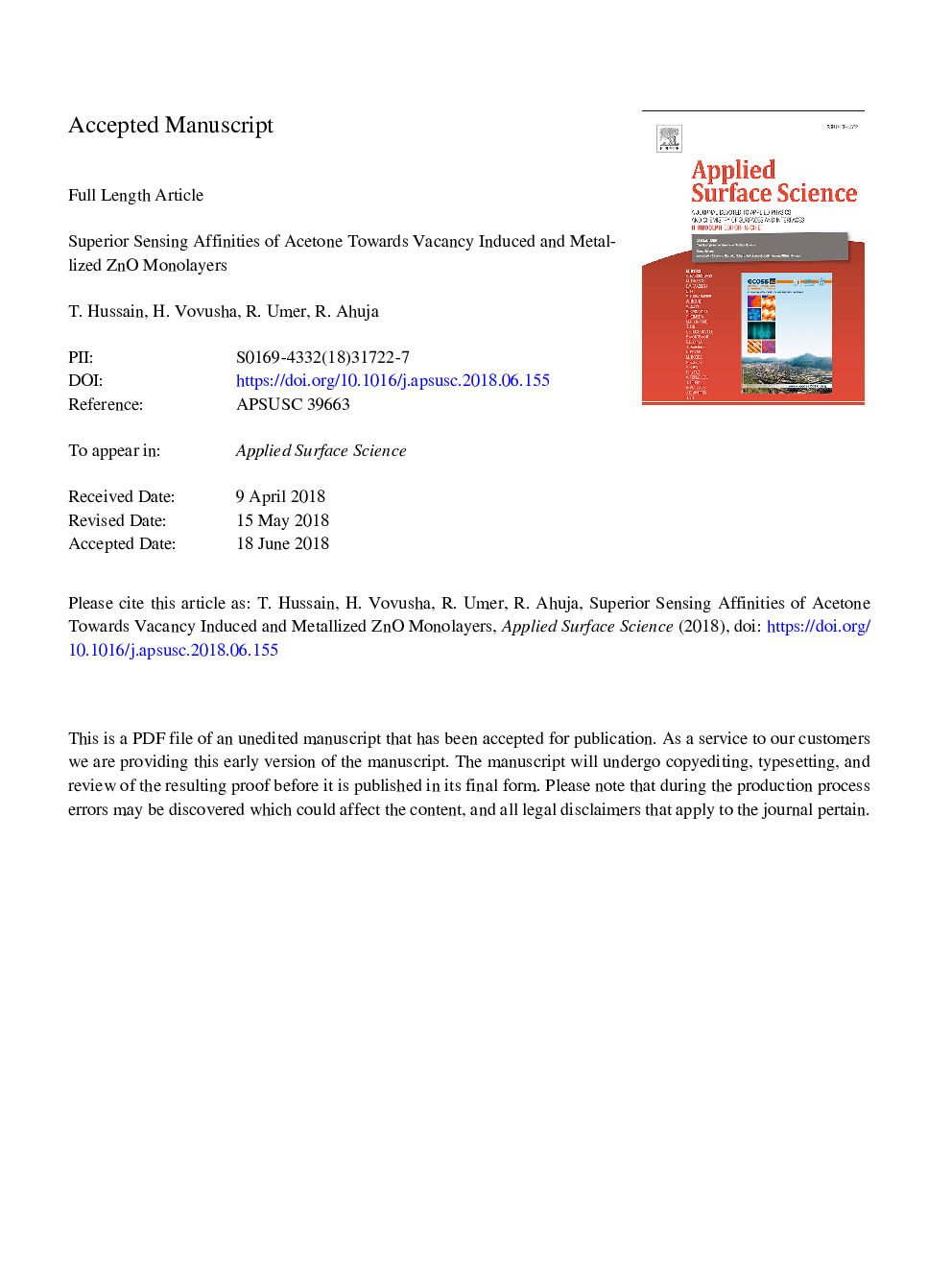 Superior sensing affinities of acetone towards vacancy induced and metallized ZnO monolayers