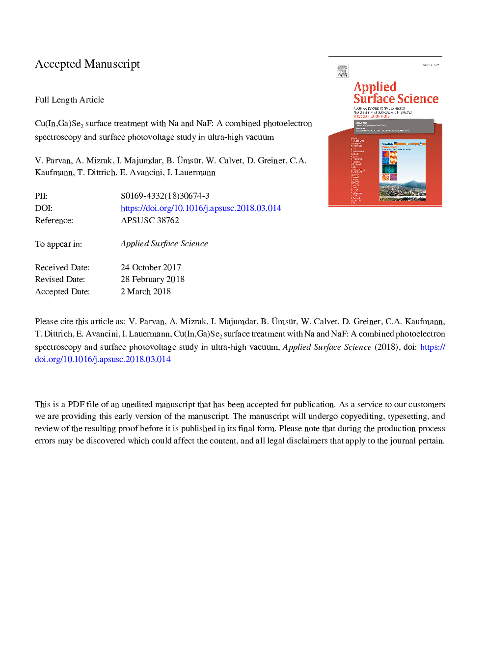 Cu(In,Ga)Se2 surface treatment with Na and NaF: A combined photoelectron spectroscopy and surface photovoltage study in ultra-high vacuum