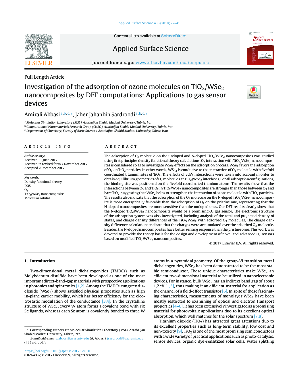 Investigation of the adsorption of ozone molecules on TiO2/WSe2 nanocomposites by DFT computations: Applications to gas sensor devices