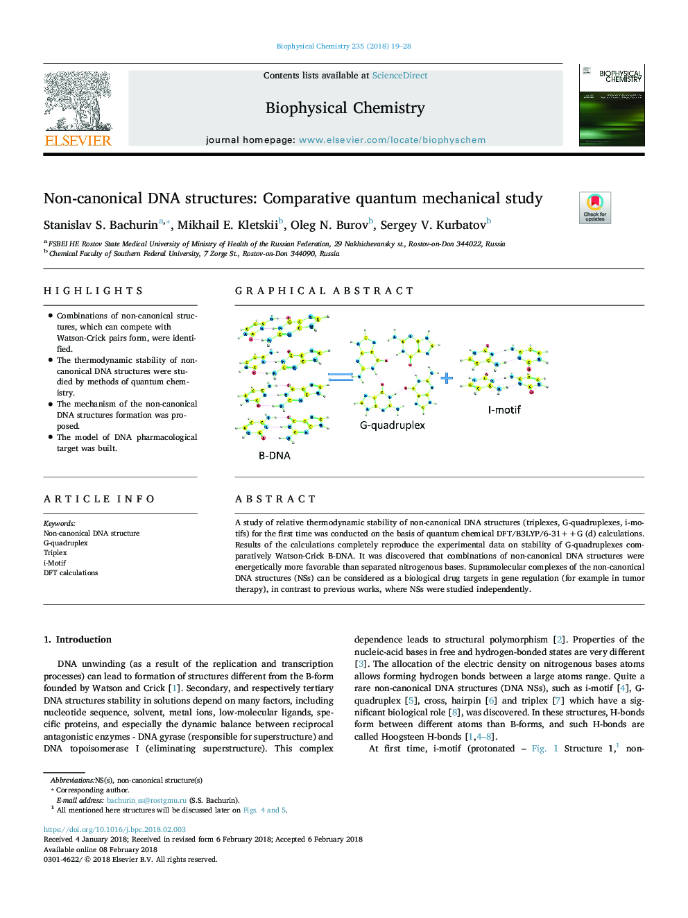 Non-canonical DNA structures: Comparative quantum mechanical study