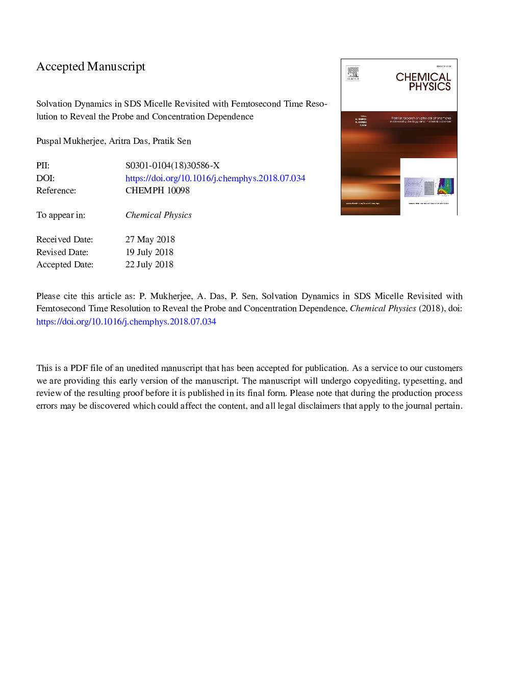 Solvation dynamics in SDS micelle revisited with femtosecond time resolution to reveal the probe and concentration dependence