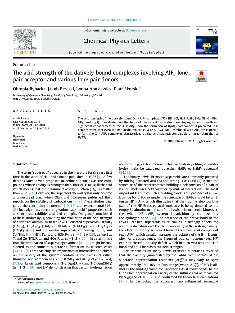 The acid strength of the datively bound complexes involving AlF3 lone pair acceptor and various lone pair donors