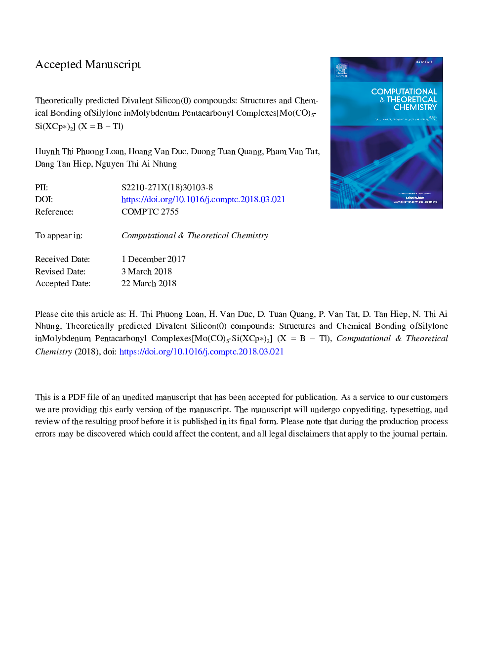 Theoretically predicted divalent silicon(0) compounds: Structures and chemical bonding of silylone in molybdenum pentacarbonyl complexes [Mo(CO)5-Si(XCpâ)2] (Xâ¯=â¯B-Tl)