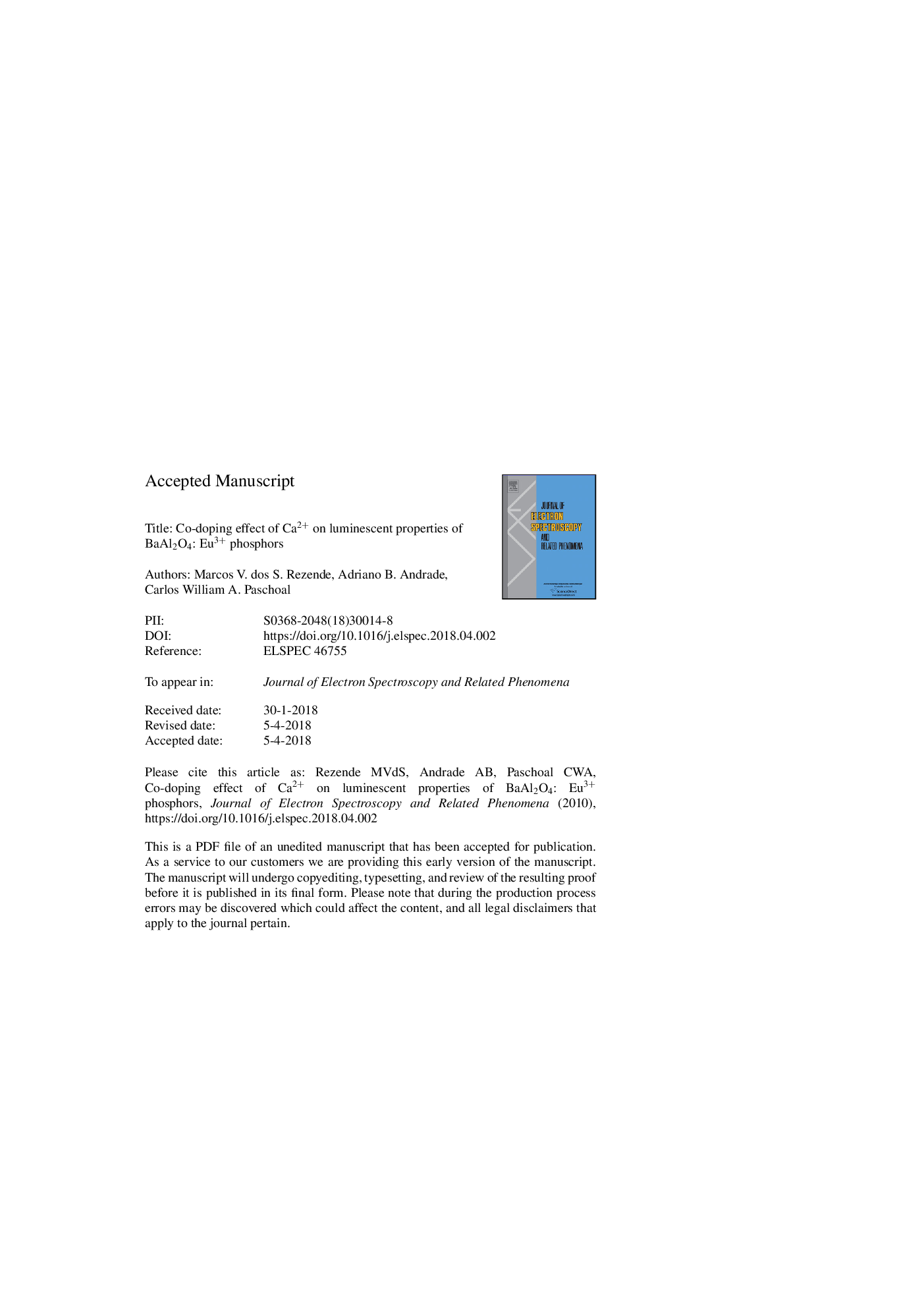 Co-doping effect of Ca2+ on luminescent properties of BaAl2O4: Eu3+ phosphors