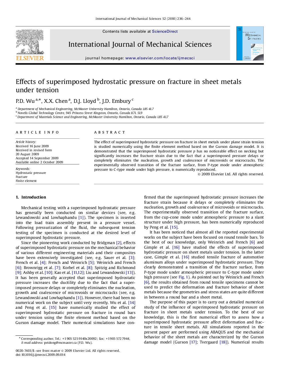 Effects of superimposed hydrostatic pressure on fracture in sheet metals under tension